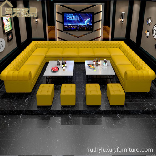 Китайский современный угловой кожаный диван для ночного клуба